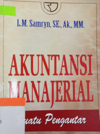 Image of Akuntansi manajerial : suatu pengantar